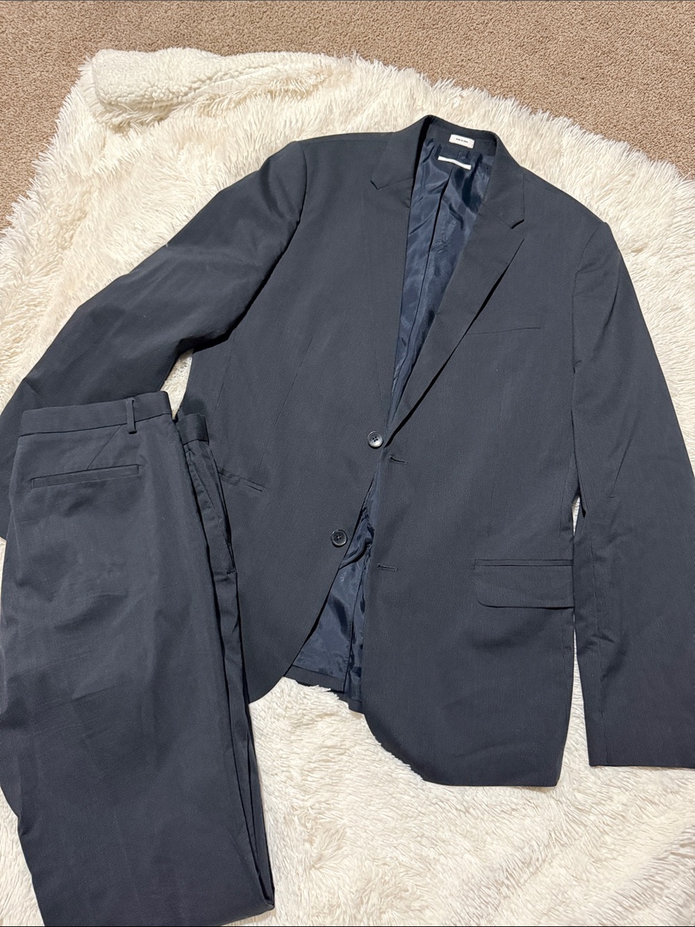Calvin Klein Men's Dark Blue Two-Piece Suit
